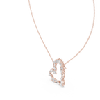 Amoraya Multi Shape Open Heart Lab Grown Diamond Pendant Necklace