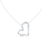 Amoraya Multi Shape Open Heart Lab Grown Diamond Pendant Necklace
