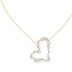 Amoraya Multi Shape Open Heart Lab Grown Diamond Pendant Necklace