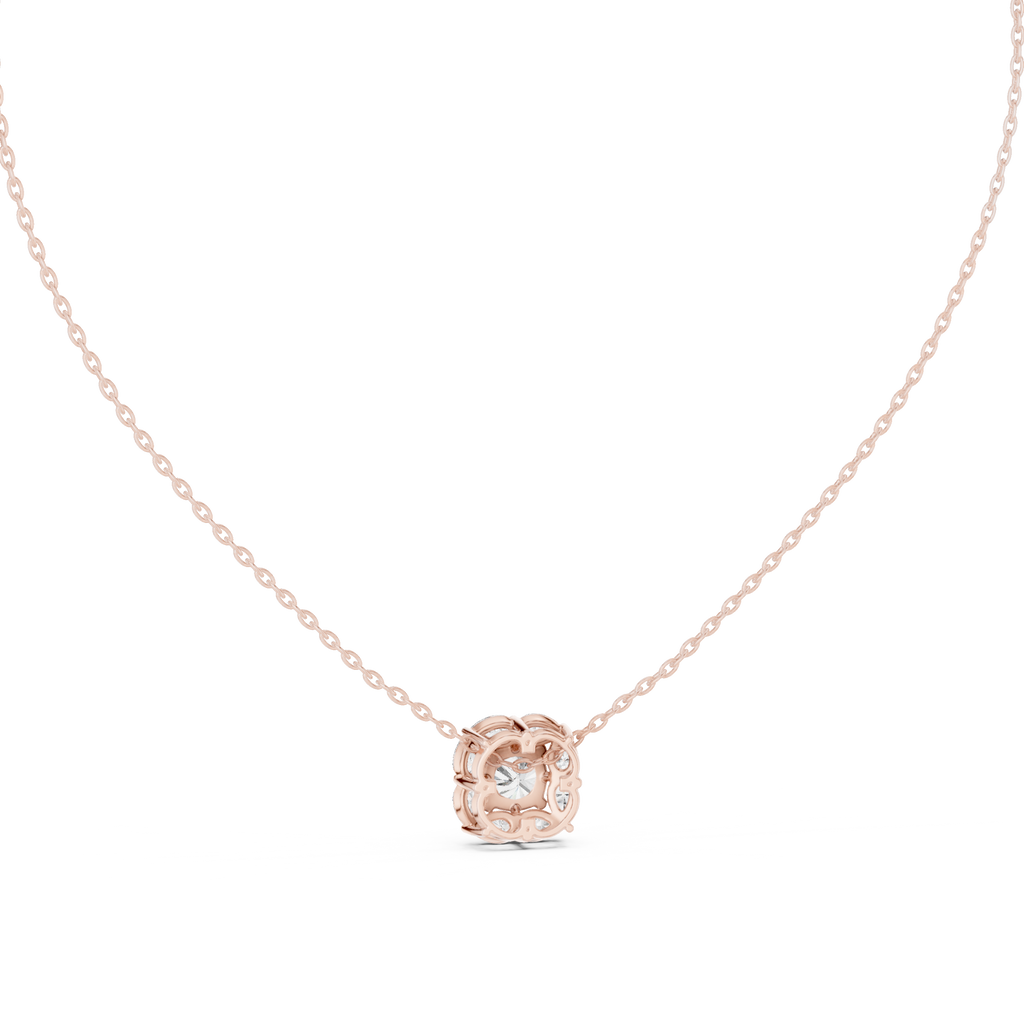 Lunessa Marquise Petal Halo Lab Grown Diamond Pendant Necklace