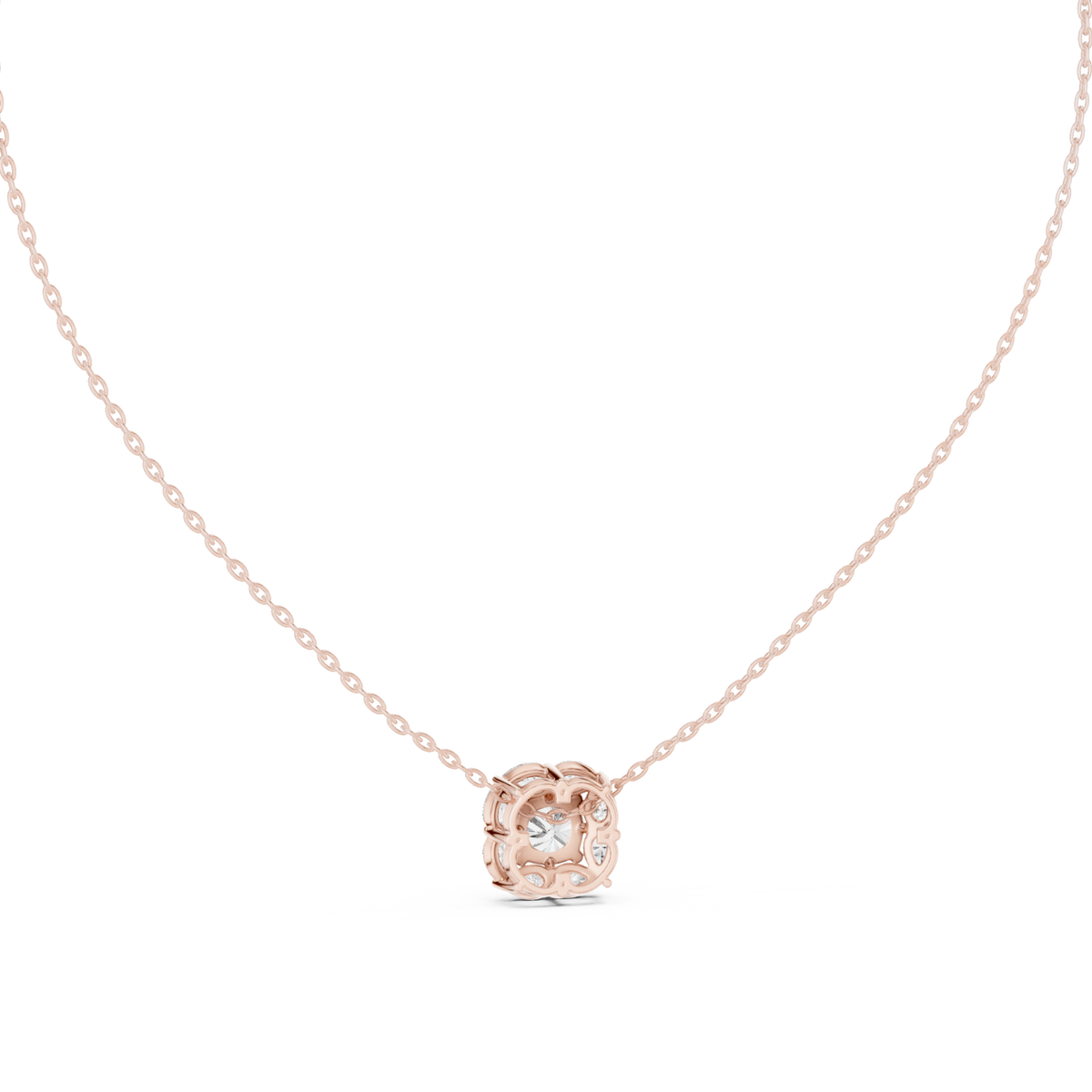 Lunessa Marquise Petal Halo Lab Grown Diamond Pendant Necklace