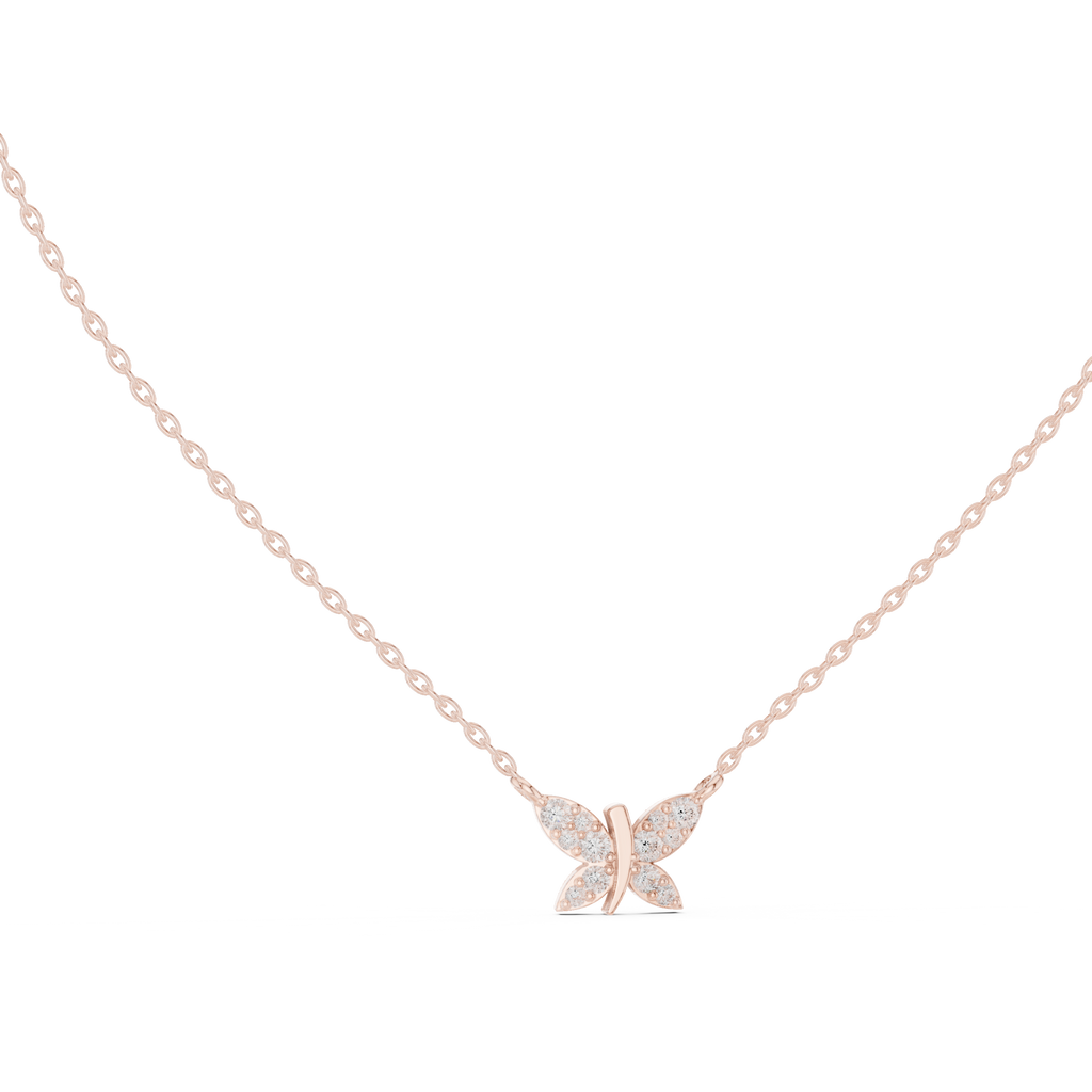 Papilune Pavé Butterfly Lab Grown Diamond Pendant Necklace