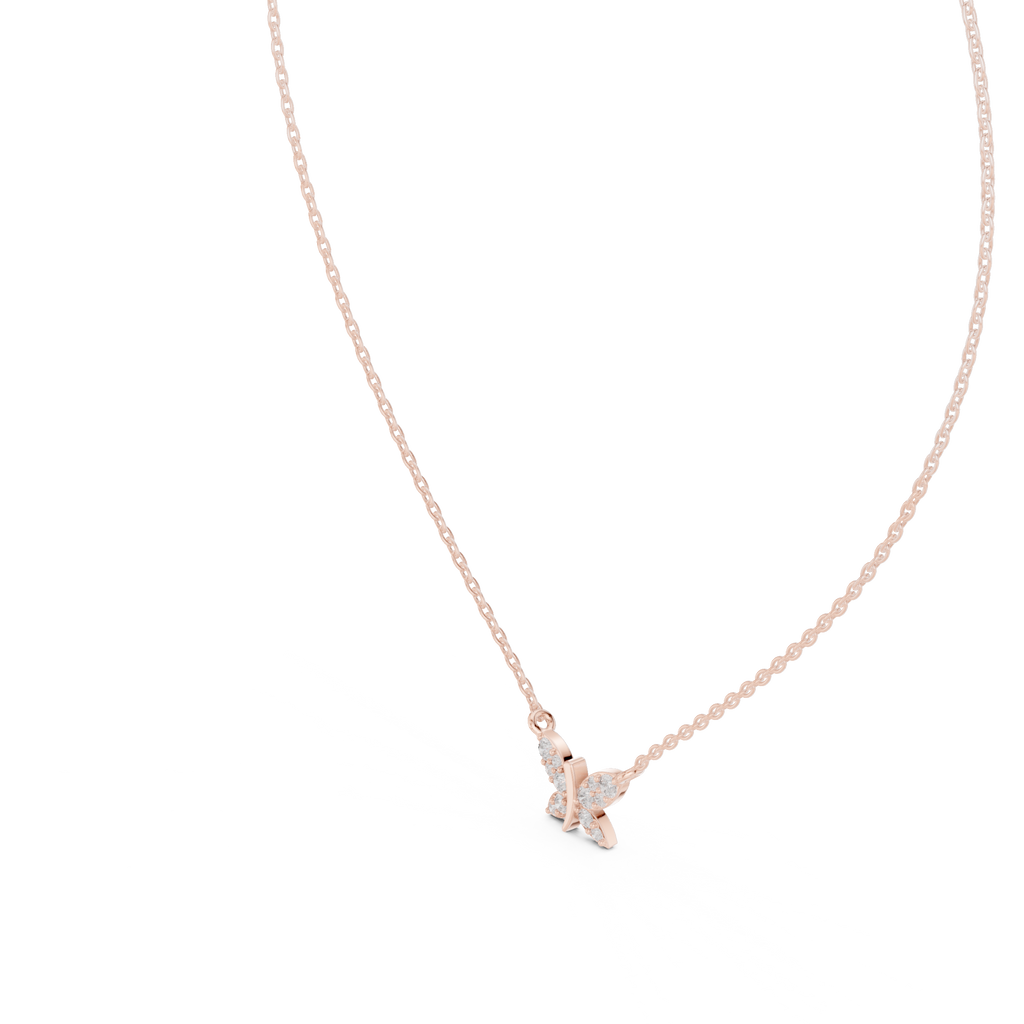 Papilune Pavé Butterfly Lab Grown Diamond Pendant Necklace