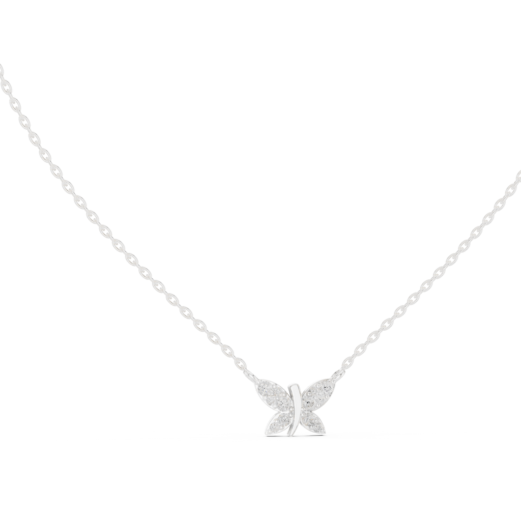Papilune Pavé Butterfly Lab Grown Diamond Pendant Necklace