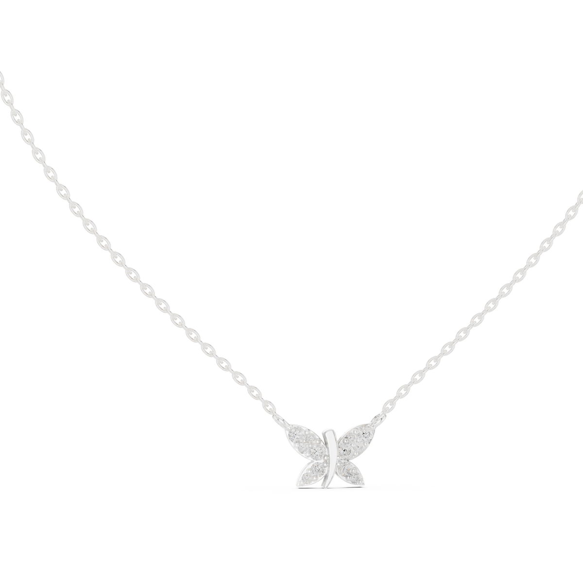 Papilune Pavé Butterfly Lab Grown Diamond Pendant Necklace
