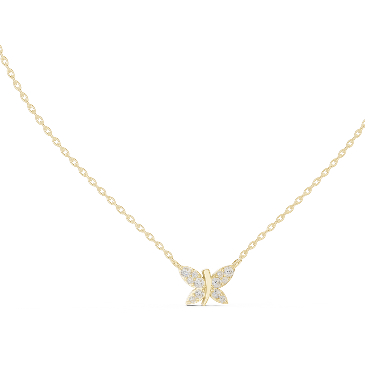 Papilune Pavé Butterfly Lab Grown Diamond Pendant Necklace