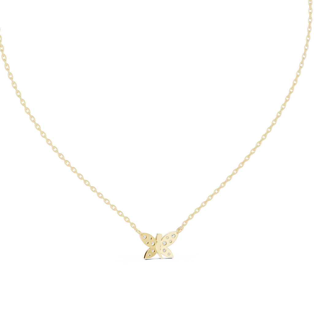 Papilune Pavé Butterfly Lab Grown Diamond Pendant Necklace