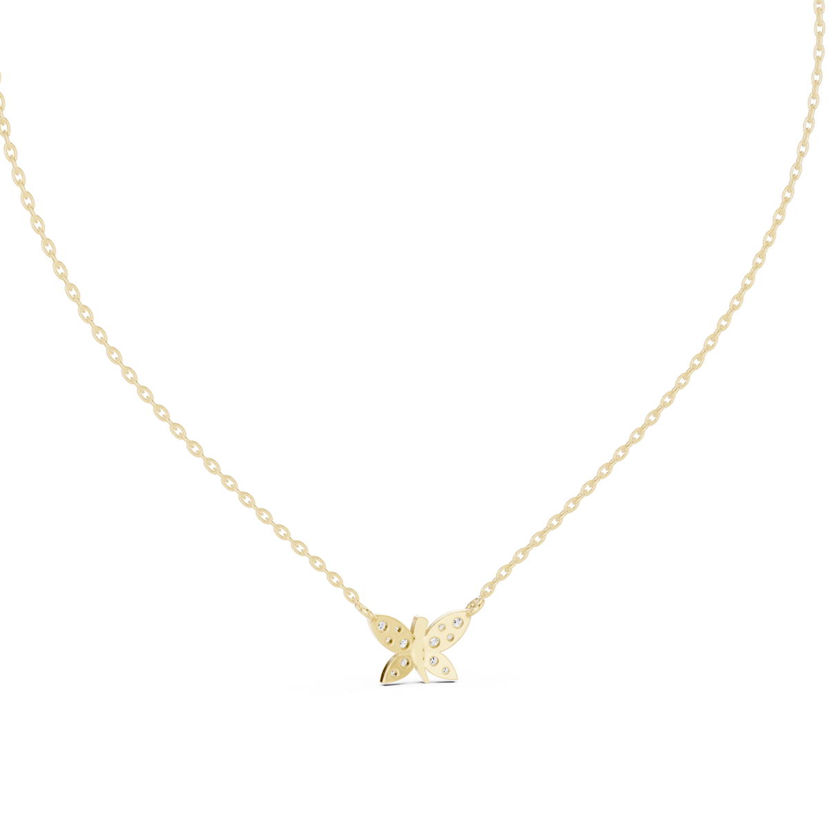 Papilune Pavé Butterfly Lab Grown Diamond Pendant Necklace