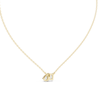 Nalyra Emerald Cut and Pear Cut Two Stone Lab Grown Diamond Necklace