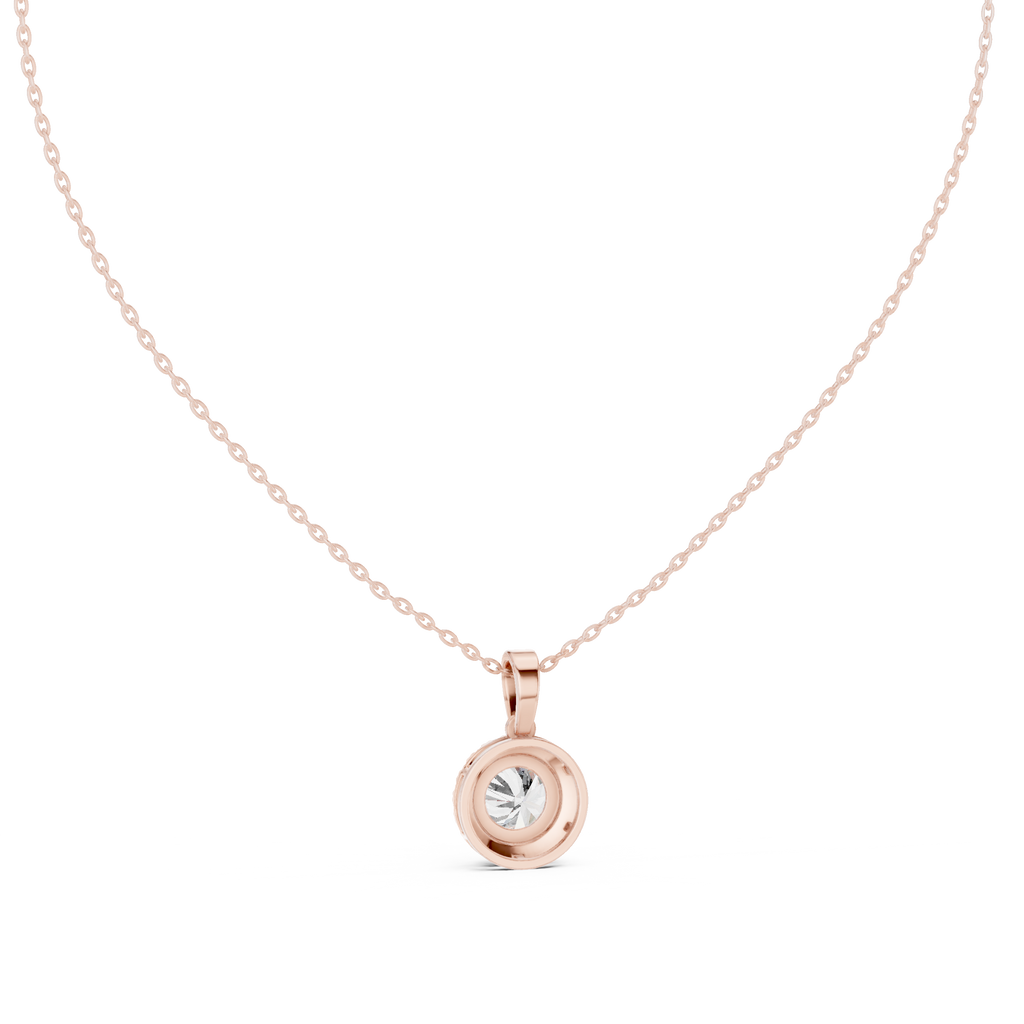 Mirenza Classic Round Brilliant Halo Lab Grown Diamond Pendant