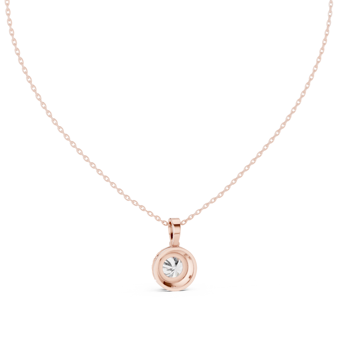 Mirenza Classic Round Brilliant Halo Lab Grown Diamond Pendant
