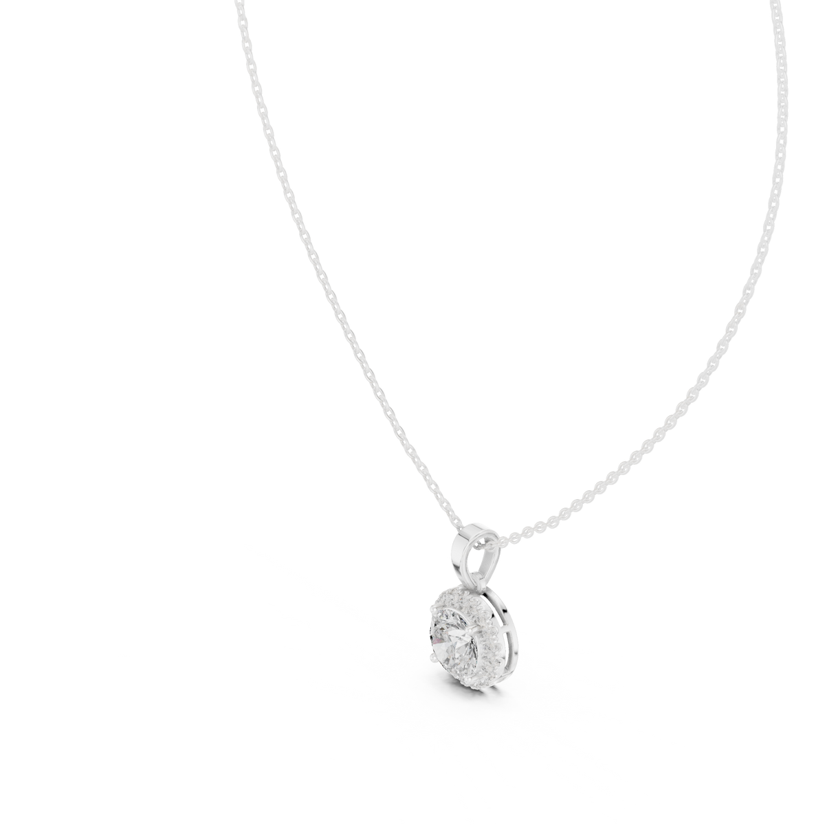 Mirenza Classic Round Brilliant Halo Lab Grown Diamond Pendant