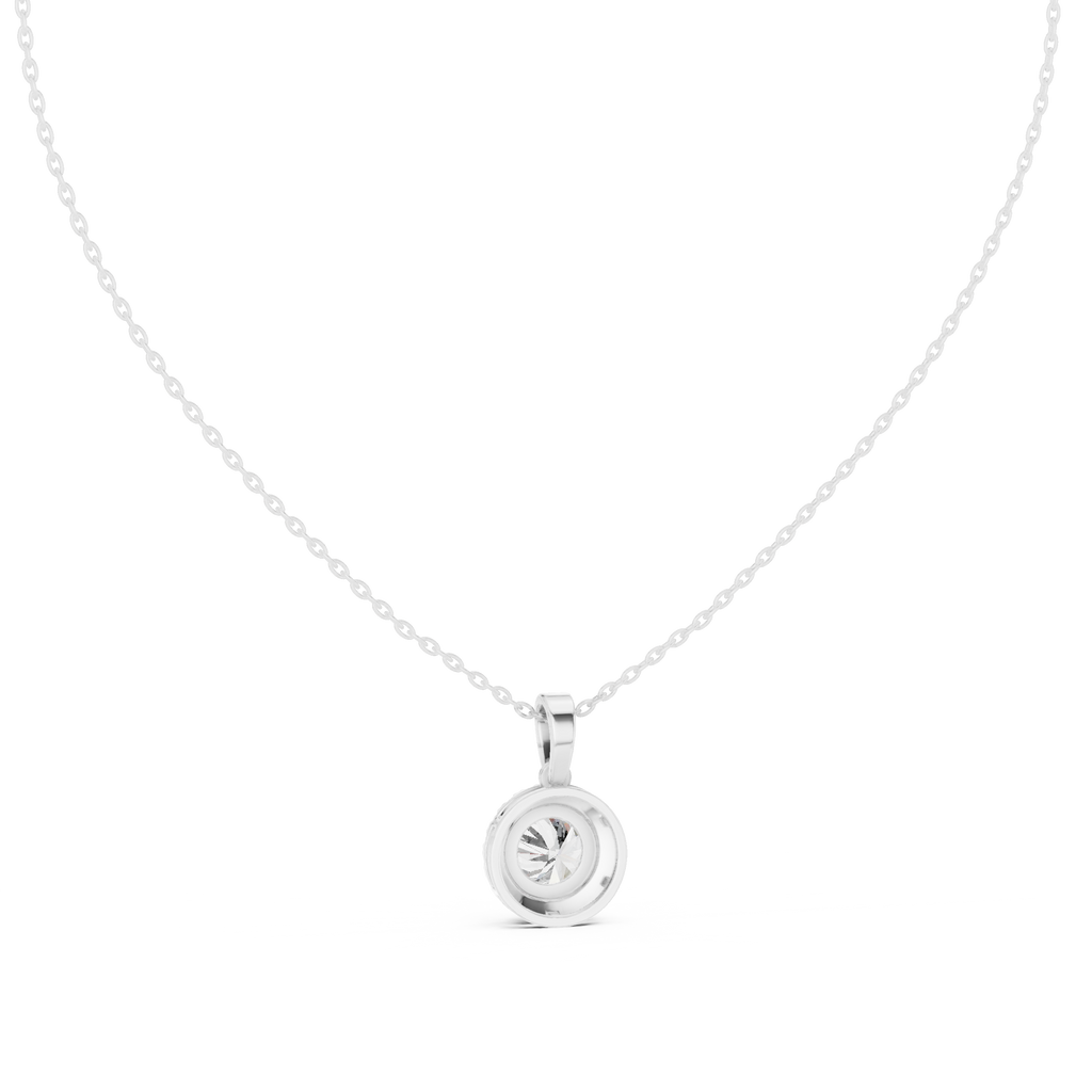 Mirenza Classic Round Brilliant Halo Lab Grown Diamond Pendant