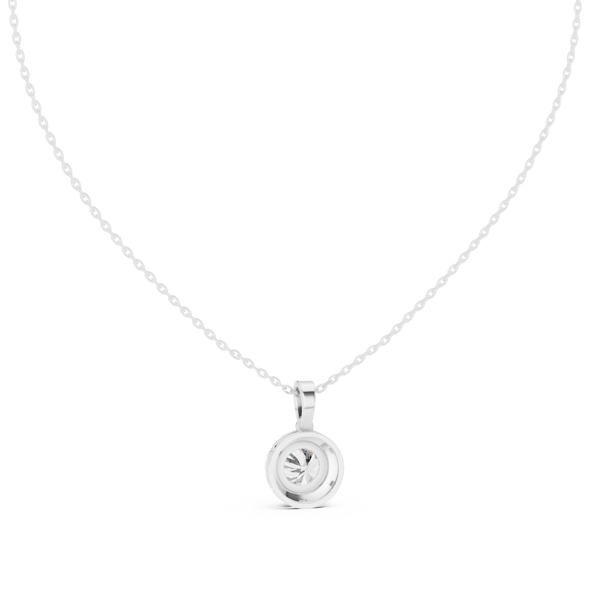 Mirenza Classic Round Brilliant Halo Lab Grown Diamond Pendant