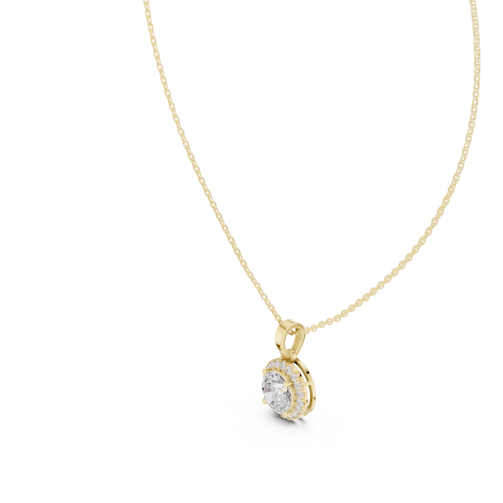 Mirenza Classic Round Brilliant Halo Lab Grown Diamond Pendant