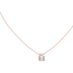 Quadrelle East-West Emerald Cut Lab Grown Diamond Solitaire Pendant