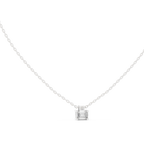 Quadrelle East-West Emerald Cut Lab Grown Diamond Solitaire Pendant