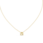 Quadrelle East-West Emerald Cut Lab Grown Diamond Solitaire Pendant