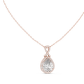 Vesperra Pear Halo Lab Grown Diamond Pendant with Twisted Bail
