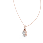 Vesperra Pear Halo Lab Grown Diamond Pendant with Twisted Bail