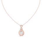 Vesperra Pear Halo Lab Grown Diamond Pendant with Twisted Bail