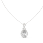 Vesperra Pear Halo Lab Grown Diamond Pendant with Twisted Bail