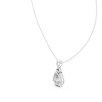 Vesperra Pear Halo Lab Grown Diamond Pendant with Twisted Bail