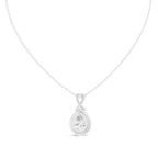 Vesperra Pear Halo Lab Grown Diamond Pendant with Twisted Bail