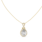 Vesperra Pear Halo Lab Grown Diamond Pendant with Twisted Bail