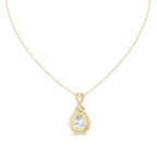 Vesperra Pear Halo Lab Grown Diamond Pendant with Twisted Bail