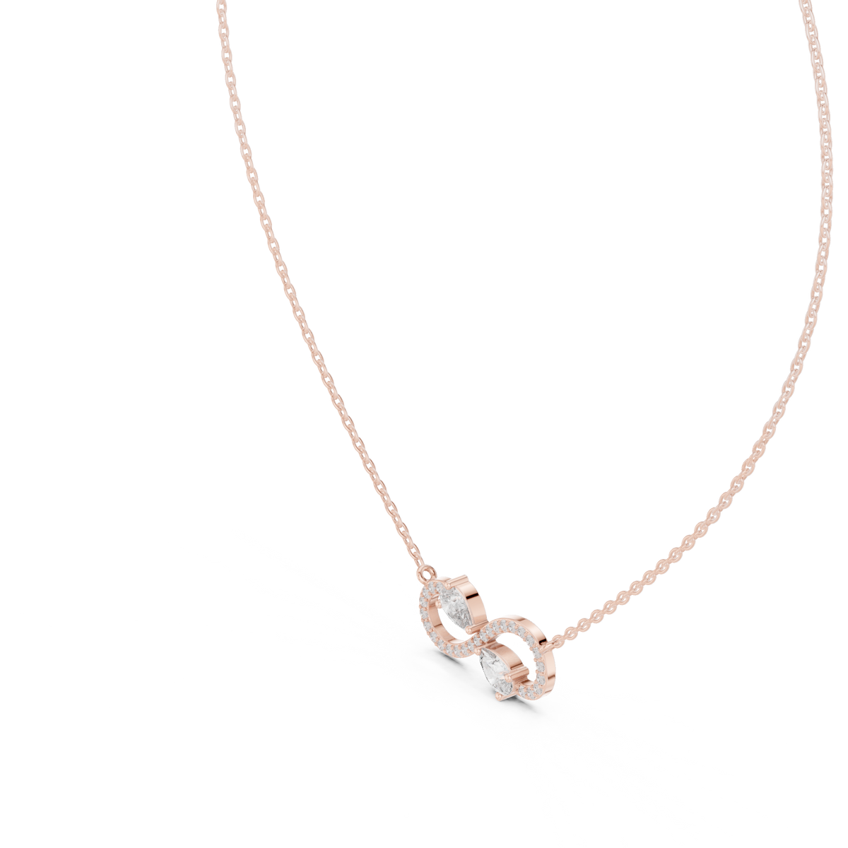 Amarisse Twin Pear Infinity Lab Grown Diamond Necklace