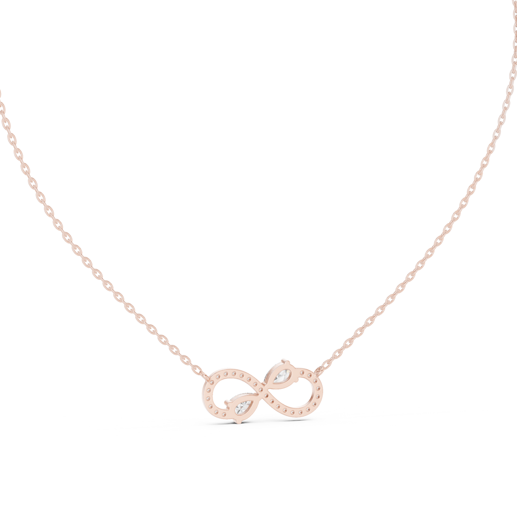 Amarisse Twin Pear Infinity Lab Grown Diamond Necklace