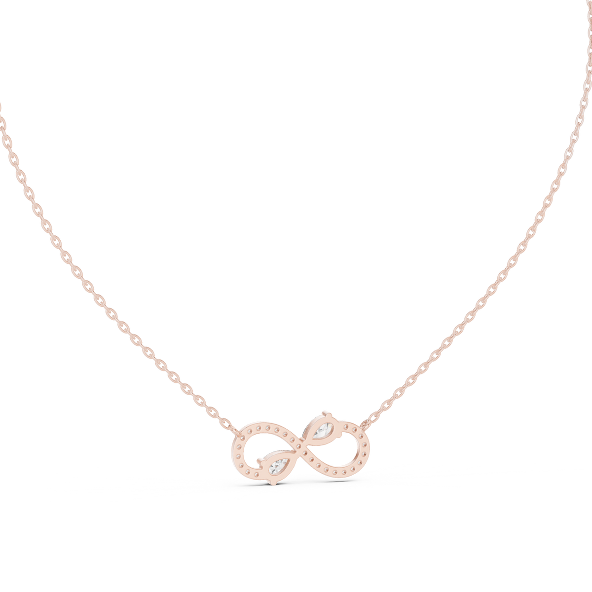Amarisse Twin Pear Infinity Lab Grown Diamond Necklace