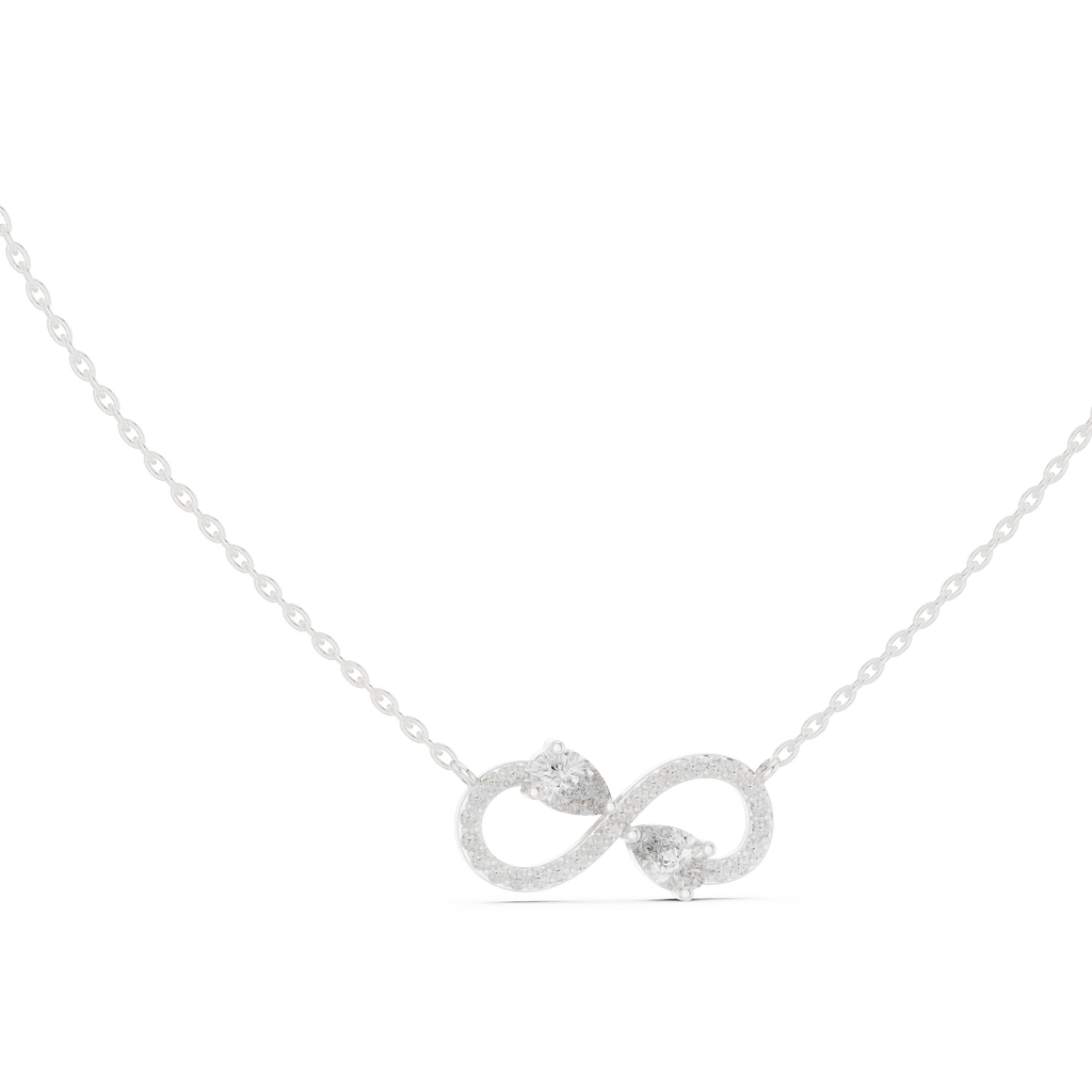 Amarisse Twin Pear Infinity Lab Grown Diamond Necklace