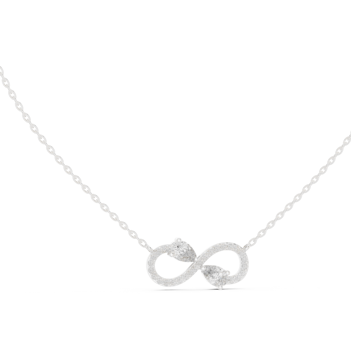 Amarisse Twin Pear Infinity Lab Grown Diamond Necklace