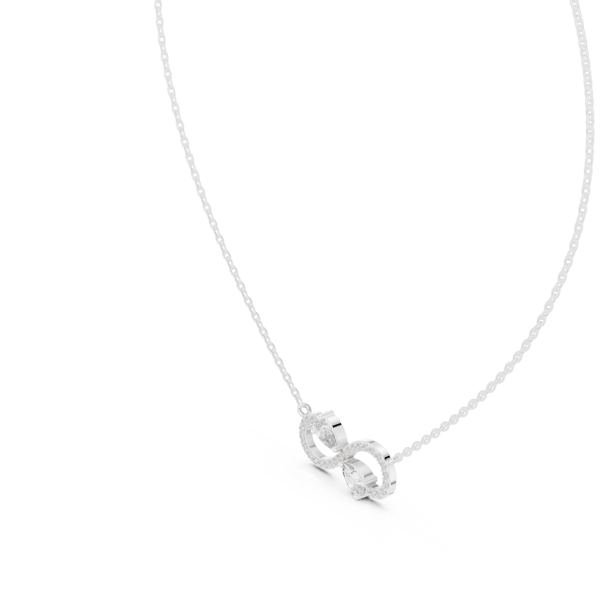 Amarisse Twin Pear Infinity Lab Grown Diamond Necklace