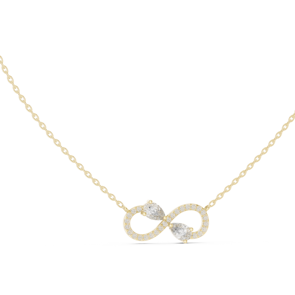 Amarisse Twin Pear Infinity Lab Grown Diamond Necklace