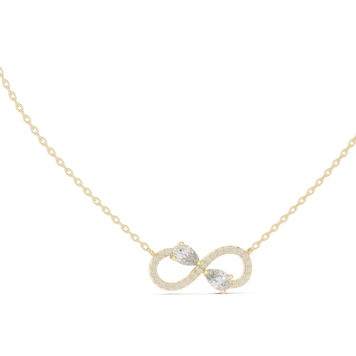 Amarisse Twin Pear Infinity Lab Grown Diamond Necklace