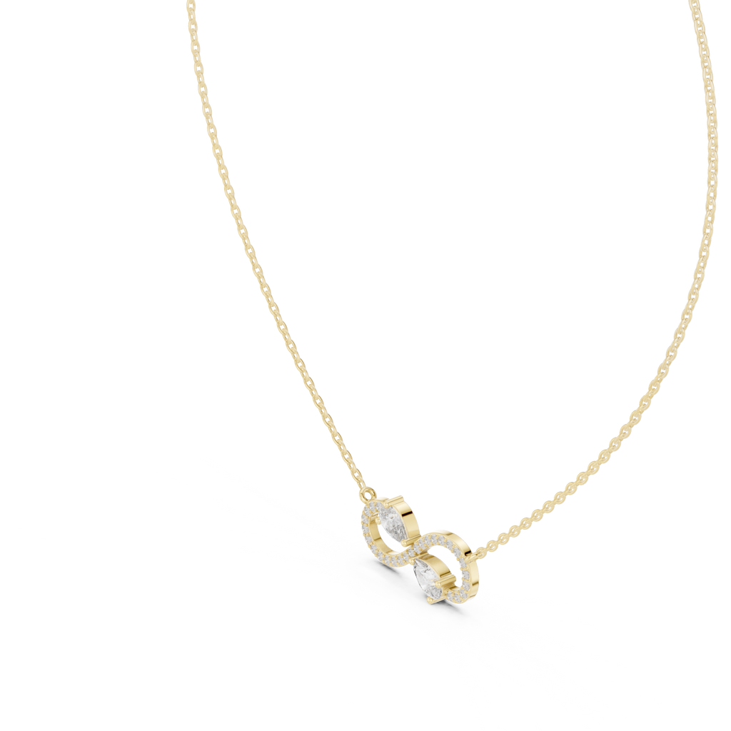 Amarisse Twin Pear Infinity Lab Grown Diamond Necklace