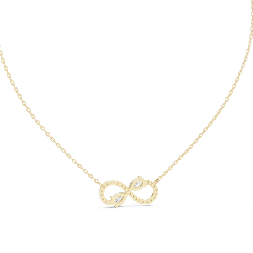 Amarisse Twin Pear Infinity Lab Grown Diamond Necklace