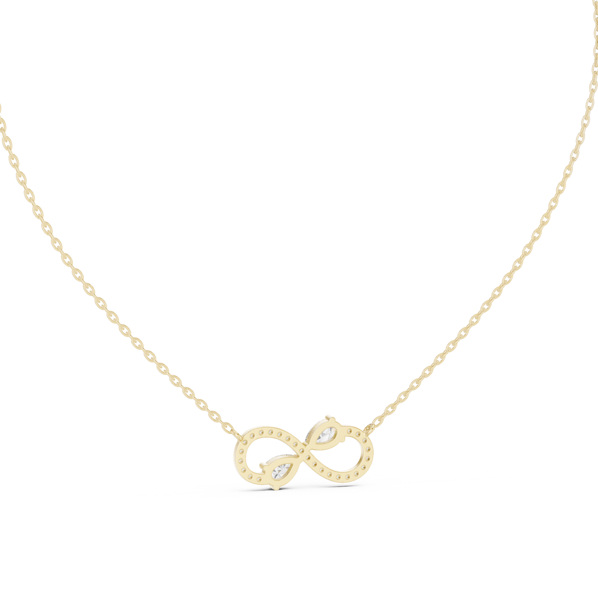 Amarisse Twin Pear Infinity Lab Grown Diamond Necklace