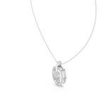 Oravelle Oval Solitaire Cushion Halo Lab Grown Diamond Pendant Necklace