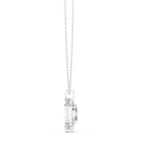 Oravelle Oval Solitaire Cushion Halo Lab Grown Diamond Pendant Necklace