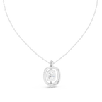 Oravelle Oval Solitaire Cushion Halo Lab Grown Diamond Pendant Necklace