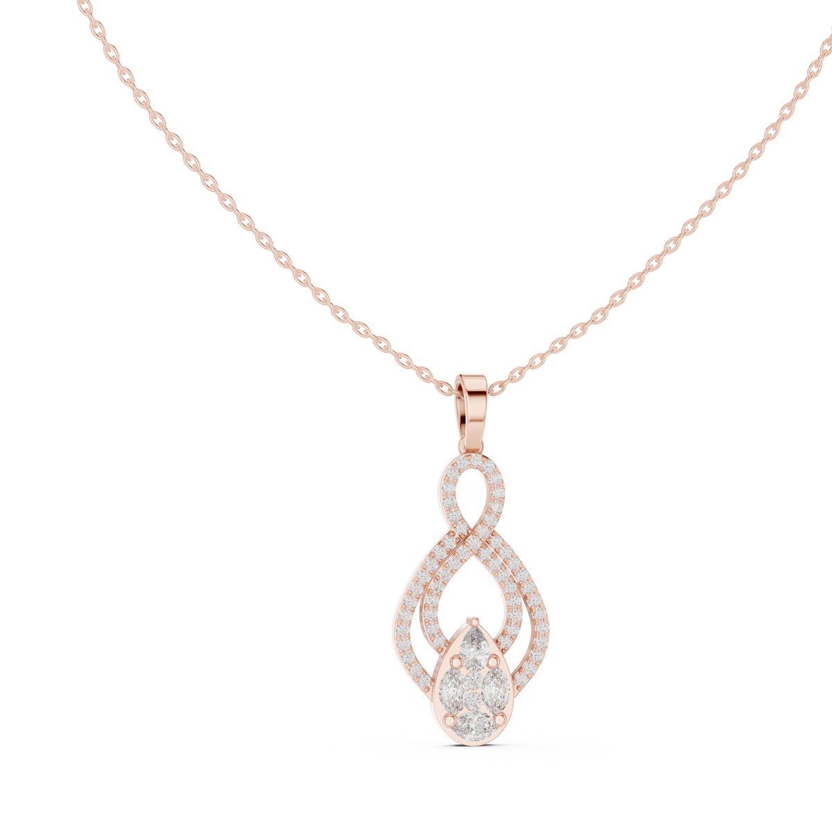 Evanthe Infinity Pavé Pear Cluster Lab Grown Diamond Pendant Necklace