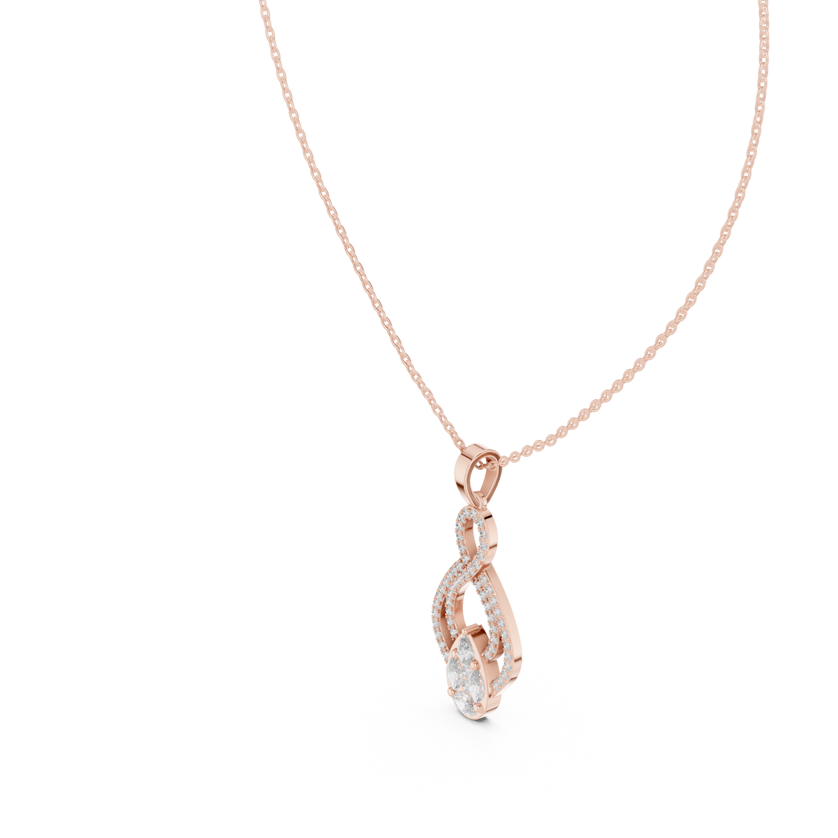 Evanthe Infinity Pavé Pear Cluster Lab Grown Diamond Pendant Necklace