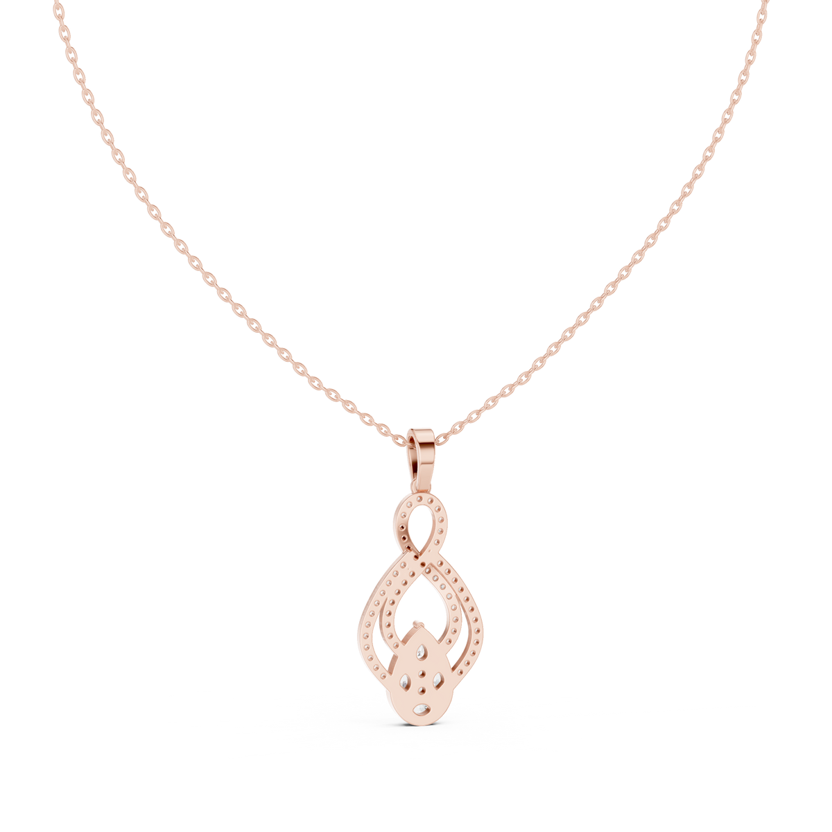Evanthe Infinity Pavé Pear Cluster Lab Grown Diamond Pendant Necklace