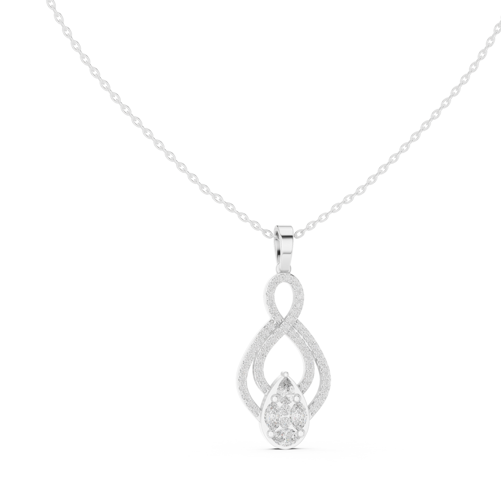 Evanthe Infinity Pavé Pear Cluster Lab Grown Diamond Pendant Necklace
