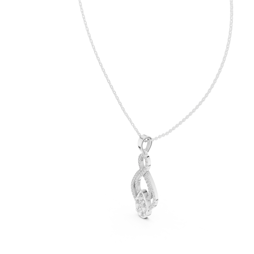 Evanthe Infinity Pavé Pear Cluster Lab Grown Diamond Pendant Necklace