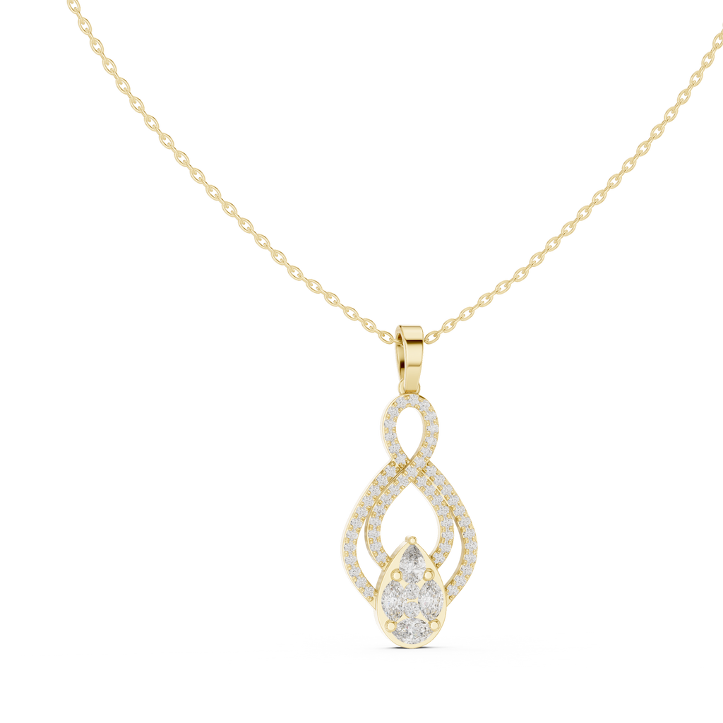 Evanthe Infinity Pavé Pear Cluster Lab Grown Diamond Pendant Necklace